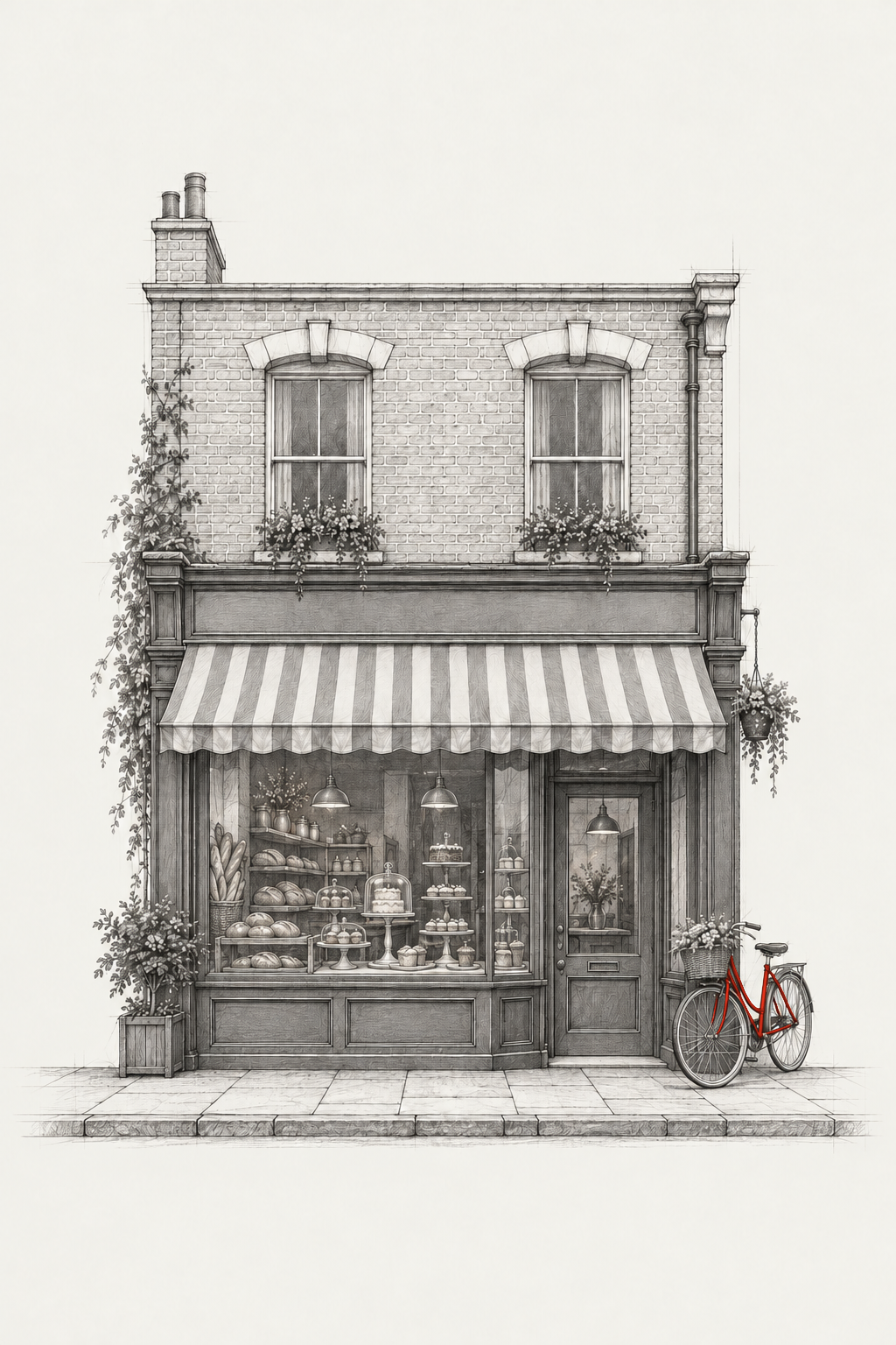 Concept drawing of a bakery shopfront
