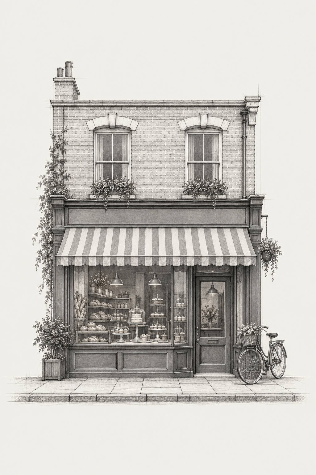 Concept drawing of a bakery shopfront