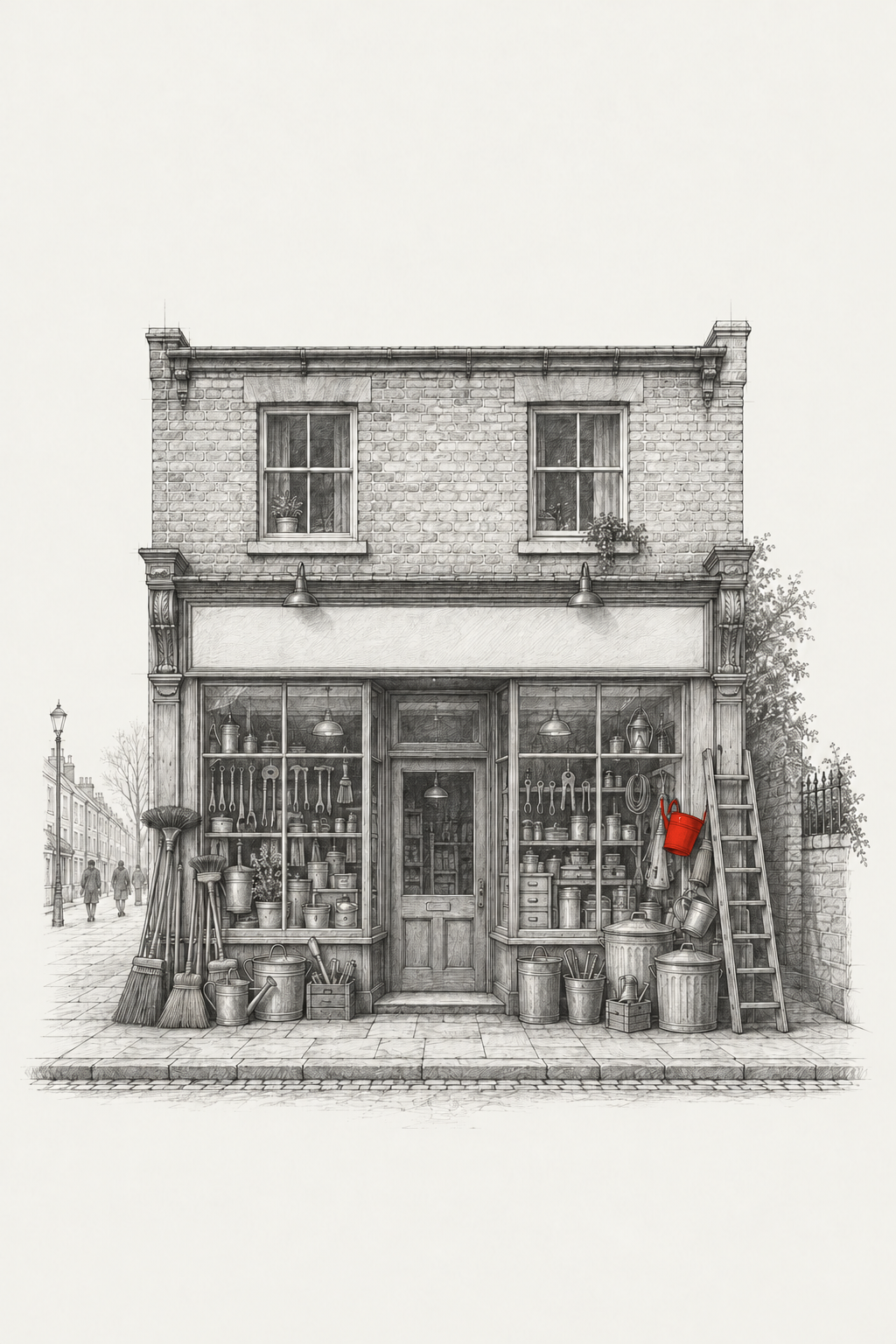 Concept drawing of a hardware shopfront
